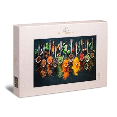 Image of Ulmer Puzzleschmiede puzzle Spices and herbs 1000 pieces jigsaw beautiful eye catcher in a modern kitchen