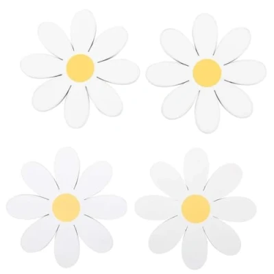 Image of Daisy Shaped Coasters Set of 4 Lovely Gift