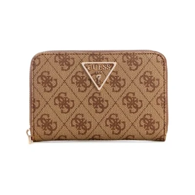 Image of Guess Laurel Medium ZIP Around Wallet, Women&#039;s, Size: One Size, Beige