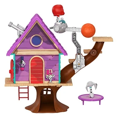 Image of 101 Dalmatian Street Disney Street, Dylan Tree House Playset (16.6 In x 14 In) with 2 Dog Figures (3 and 10 Accessories