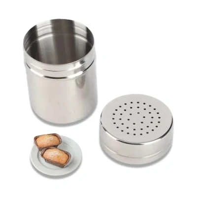 Image of Flour Sifter,Icing Sugar Shaker with Fine Mesh,Seasoning Bottle,Flour Dredger Holes,Sugar Salt and Pepper Stainless Steel Spice for