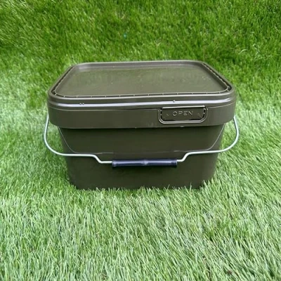 Image of Lidsters Fishing Square Bucket 5L Litre Carp Coarse Buckets Bait