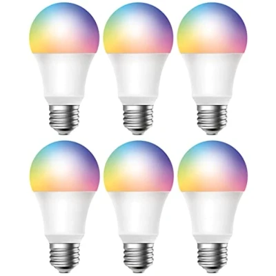 Image of Nordlux Smart GLS Frosted LED Light Bulb, Dimmable, E27, 7W, 806 Lumens, Colour Changing, 2200K 6500K, Alexa and Google 6 Pack