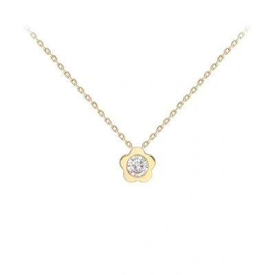 Image of Carissima Gold Women&#039;s 9 ct Yellow Cubic Zirconia Flower Adjustable Necklace 41 cm/16 Inch 44.5 cm/17.5