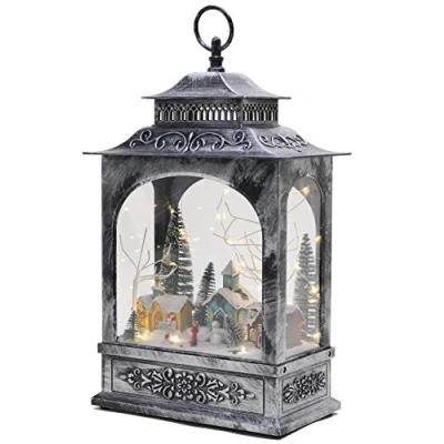 Image of Christmas Concepts® 40cm Battery Operated Musical Animated Lantern Scene LED Lights &amp; Moving Ice Rink