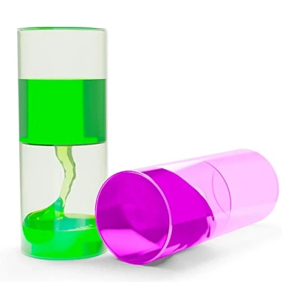 Image of Sensory Pack of 2 Mini Ooze Tube Liquid Timer Pink / Green Play Toy for OCD ADHD ADD &amp; Autism High Anxiety Levels
