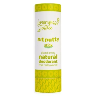 Image of Natural Deodorant Stick Vegan &amp; Eco Friendly By Pit Putty 100% For Women Men 80g (Lemongrass TeaTree)
