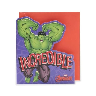 Image of UK Greetings Marvel The Avengers Greeting/Birthday Card for Him/Boy Hulk Design