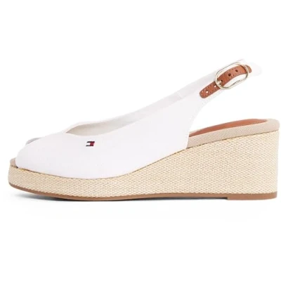 Image of Tommy Hilfiger Wedge sandals, Women&#039;s, Size: 6, Ecru Textile