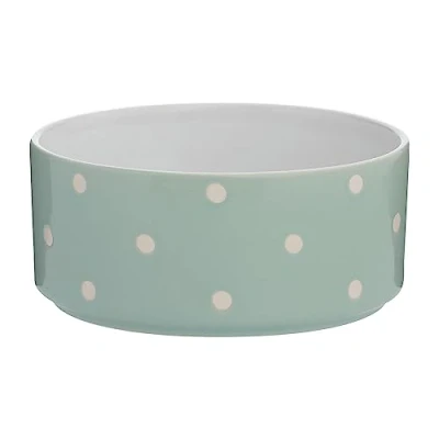 Image of Mason Cash Polka Dot Sage Green 18 cm Dog Bowl