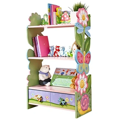Image of Fantasy Fields Magic Garden Multi Tiered Wooden Children&#039;s Bookshelf and Storage Drawers, Multicolour