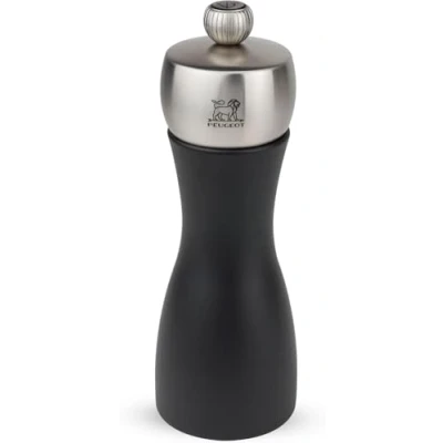 Image of Peugeot Fidji u&#039;Select Manual Pepper Mill, Beechwood and Stainless Steel , Matte Black, 15 cm