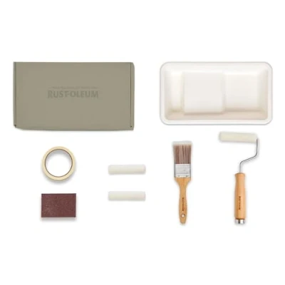 Image of Rust Oleum Ready to Roll Eco Paint Kit (Small) Bathroom Tile Satin Rich Greens