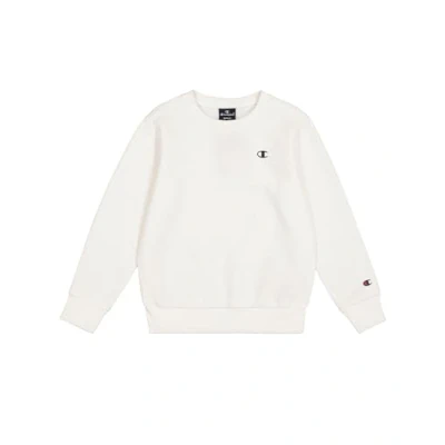 Image of Champion Boy&#039;s Legacy Basics B Ultralight Powerblend Fleece Crewneck Sweatshirt, White, 5 6 Years