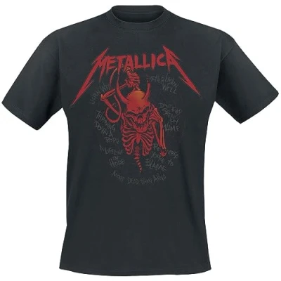 Image of Metallica Skull Screaming T Shirt Red 72 Seasons New Official Unisex Black, S