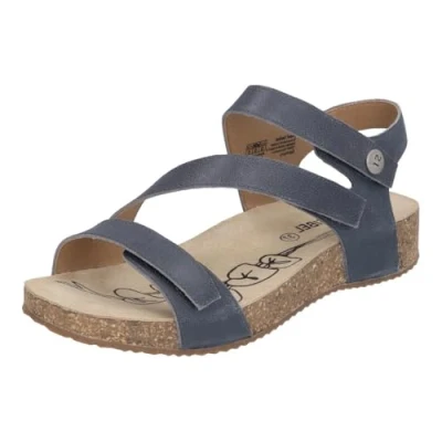 Image of Josef Seibel Women Strappy Sandals Tonga 25, Ladies Sandals,Width G (Regular),Summer Sandal,Comfortable,Flat,Sandal,Blue (Jeans),42 EU / 8 UK