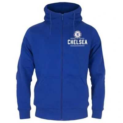 Image of Chelsea FC Official Football Gift Mens Fleece Zip Hoody Royal Small