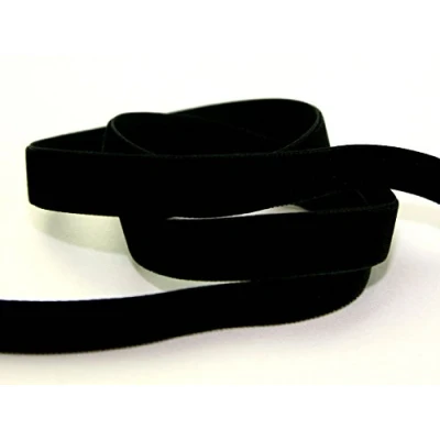 Image of Berisfords 16mm Velvet Ribbon Mini roll 5m 9725 Black per 5 metre