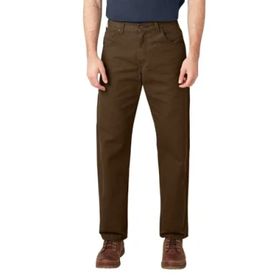 Image of Dickies Men&#039;s Relaxed Fit Straight Leg Duck Carpenter Jean, Brown, 34W x 36L