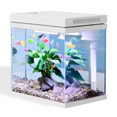 Image of 16L Fish Tank Nano Glass Aquarius Set with Light and Filter System, Aquarium, Waterproof Detergent Free Design (16L)
