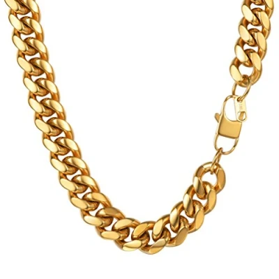 Image of PROSTEEL Curb Chain 20 inch Heavy Thick Choker Mens Necklace Gold