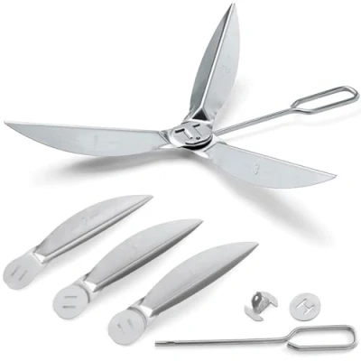 Image of FiTspi 22 1/2 Inch One Touch Cleaning System Kit for Weber Kettle Grill 22&quot; 90992 3618 7443