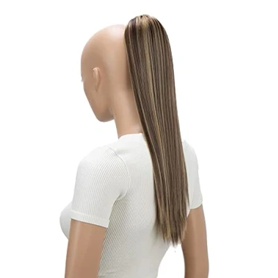 Image of CAISHA 22&quot; Hairpiece Ponytail Extension Heat Resistant Synthetic Fiber Straigth Red Brown Blond Mix PH511