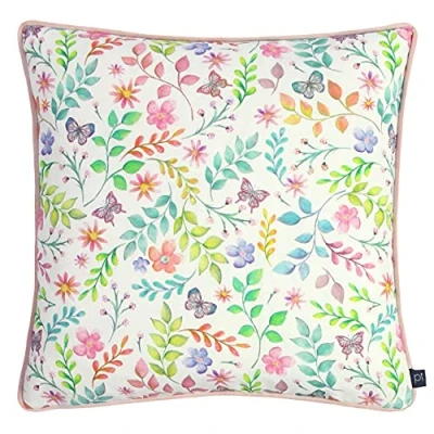 Image of Prestigious Textiles Secret Garden Cushion Cover, Candyfloss, 43 x 43cm