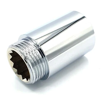 Image of 3/4&quot; BSP (22mm) Pipe Thread Extension Female x Male Chrome Brass 40mm Long