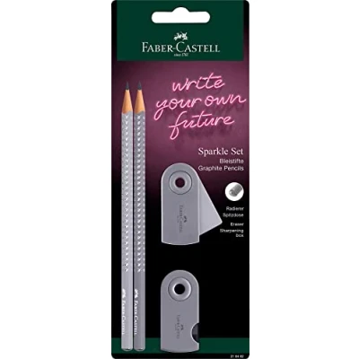 Image of Faber Castell 2 Pencil Set Sparkle Dapple Grey/Coconut Milk