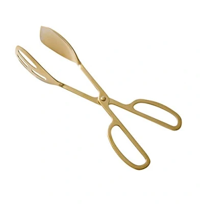 Image of CHYIR Stainless Steel Thick Food Clip Kitchen Supplies Barbecue Steak BBQ Serving Tong (gold)
