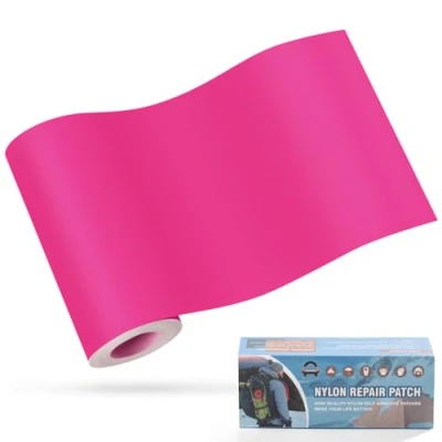 Image of OAZ 10x160 cm Nylon Repair Patches Fabric Patch Self Adhesive Tent Kit Waterproof Lightweight Tape for Clothing Down Jacket Sleeping Bag Dark Pink