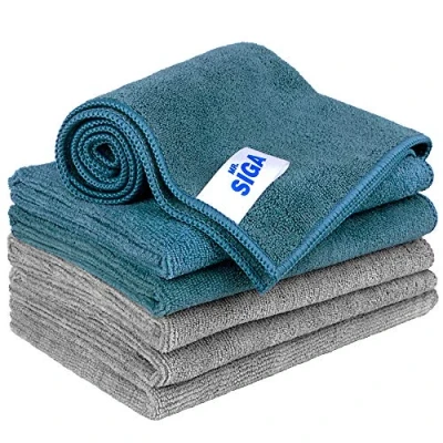 Image of MR.SIGA Microfiber Cleaning Cloth, Pack of 6, Size: 13.8&quot; x 15.7&quot;