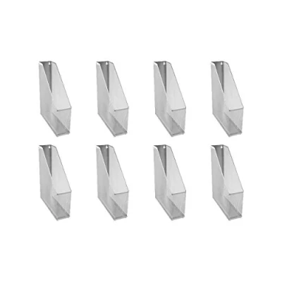 Image of OSCO Silver Wiremesh Magazine Rack 8 Pack Folder Storage File Organiser 1 Section Desk Tidy Document Holder