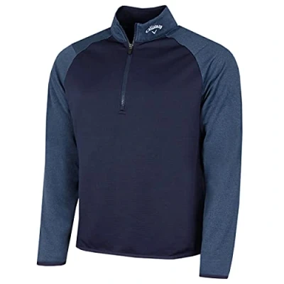 Image of Callaway Golf Mens Long Sleeve 1/4 Zip Waffle Sweater Peacoat M