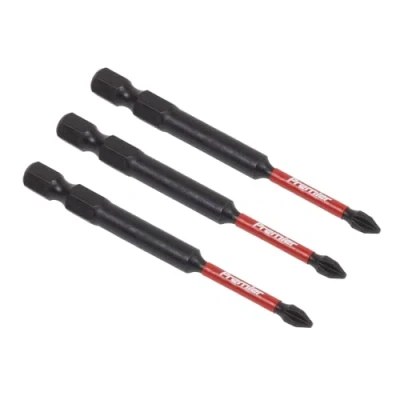 Image of Sealey Premier Phillips #1 Impact Power Tool Bits 75mm 3pc