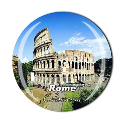 Image of Colosseum Rome Italy 3D Refrigerator Fridge Magnet Crystal Glass Tourist Travel Souvenir Collection Gift Magnetic Sticker Home Kitchen Decoration