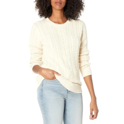 Image of Amazon Essentials Women&#039;s Fisherman Cable Long Sleeved Crewneck Sweater (Available in Plus Size), Cream, 4XL