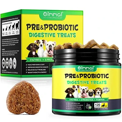 Image of JSBNQRMZ Probiotics For Dogs,120pcs Dog Gut Health,Probiotics Chews Dogs,Sensitive Tums,Anal Glands &amp; Bum Scooting,Loose Stools,Seasonal Allergies,Itchy Skin Treats