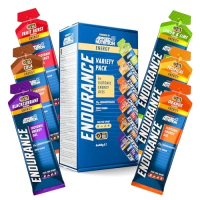 Image of ISOTONIC Caffeine Free Energy Gels Performance Enhancing Formula Zero Fat Sugar 23g Carbohydrates (Pack of 6 x 60g) (Variety Pack)