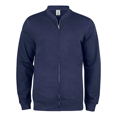 Image of CLIQUE Men&#039;s Premium OC Cardigan, cotton sweatshirt with zip and college collar, autumn winter, for hiking, travel, leisure, dark blue, XXXL