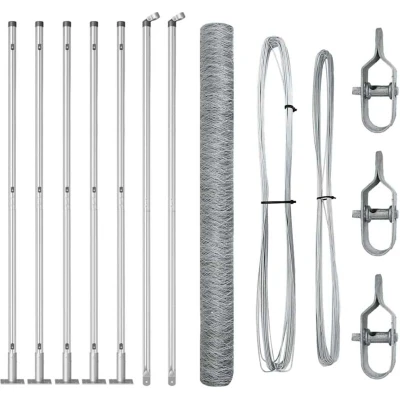 Image of vidaXL Hexagon Fence 1.6x10 m Galvanised Steel