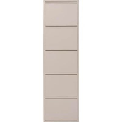 Image of KARE Design Shoe Container Caruso 5 Cream, Steel, Tipping Compartments, Space for 10 Pairs of Shoes, Slim, Saving, Storage Space, Hallway, Floor, 173x50x15 cm (H/W/D)