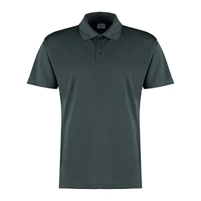 Image of Kustom Kit Men&#039;s Cooltex Wicking Polo Shirt, Graphite, XLG