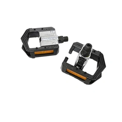 Image of Raleigh REA415 Folding Bicycle Pedal with Alloy Body and 9/16 Inch Steel Axle in Black Chrome Reflectors