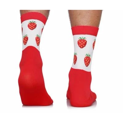 Image of TODO Men&#039;s and Women&#039;s Cycling Socks Breathable Road Bike With Motif Also Running Socks, strawberries, 39 42