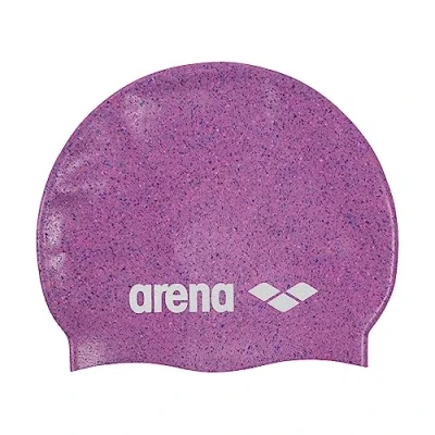 Image of Arena Junior Recycled Silicone Unisex Swim Cap for Girls and Boys Comfortable Durable Kids’ Pool Bathing Cap, One Size, Pink Multi