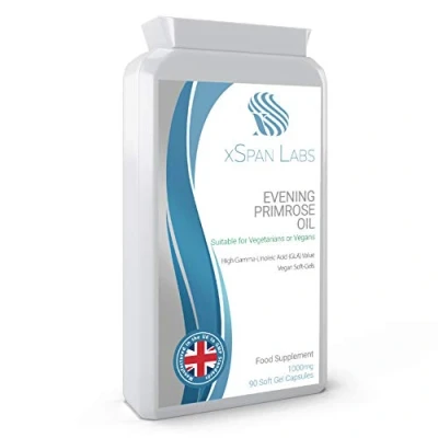 Image of Evening Primrose Oil 1000mg 90 Capsules Cold Pressed Vegan Soft Gels High GLA Formulation with Vitamin E No GMOs UK Made