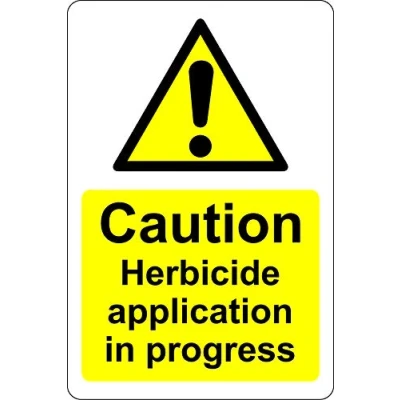 Image of Caution herbicide application in progress Farm safety sign 1.2mm Rigid plastic 300mm x 200mm