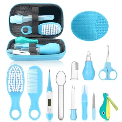 Image of Baby Healthcare and Grooming Kit, Portable Safety Care Set, Essentials kit for Newborn (Blue 18 in 1)